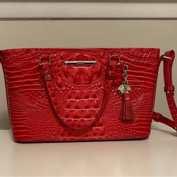 Brahmin Handbags - Brahmin Vibrant PINK Croc-Embossed Shoulder Bag